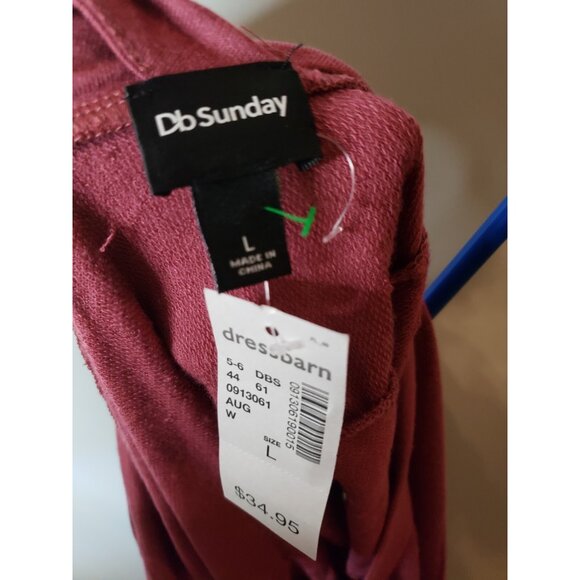 DB Sunday Womens L Top Strappy Pink Stretchy Pullover Strappy Cutout V Back NWT - Picture 5 of 6